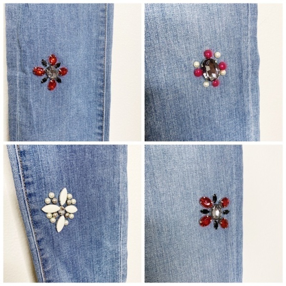 Juicy Couture Black Label Embellished Floral Gems Skinny Jeans NWT - Picture 12 of 16